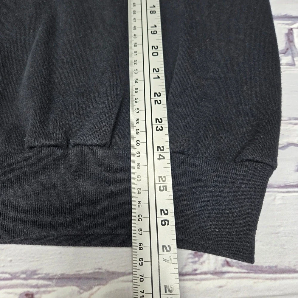 TULTEX Black Crewneck Sweatshirt Long Sleeve Casual Pullover Top Men Women Large